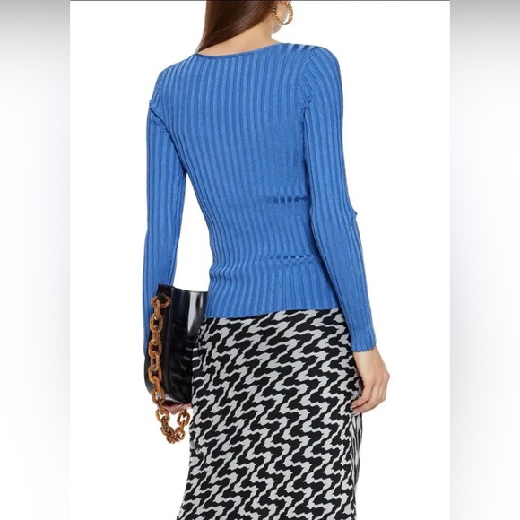 NWT Veronica Beard Clara Ribbed Top - Picture 3 of 10